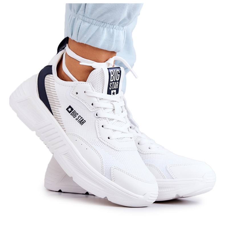 Zapatillas de deporte de moda Zapatos deportivos Big Star JJ274596 Blanco azul marino