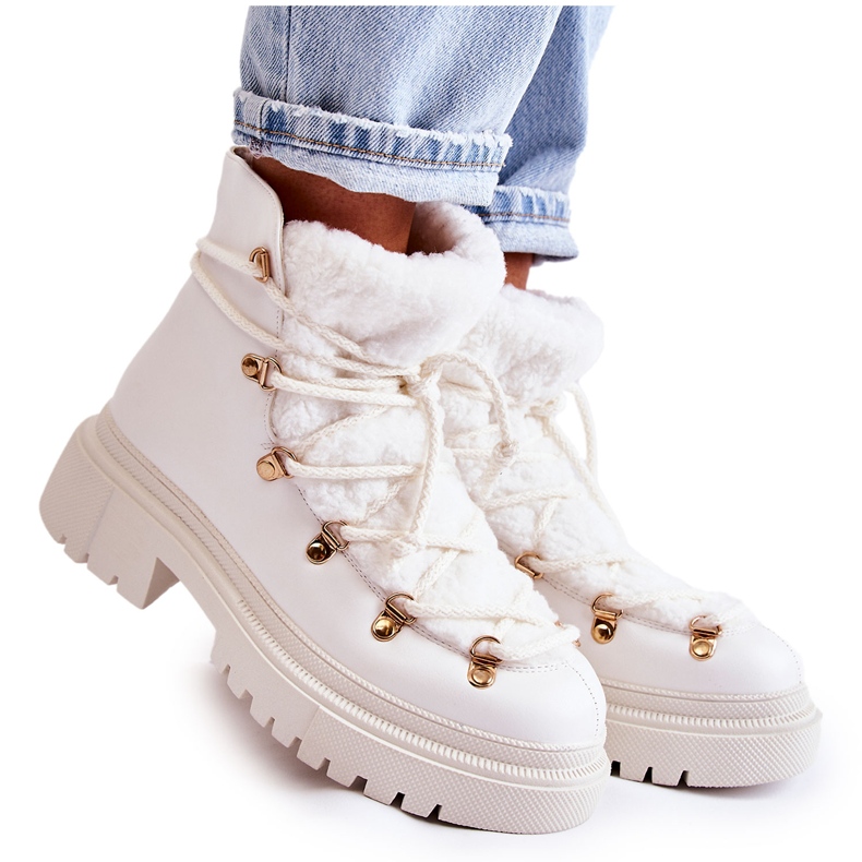 PS1 Botas Abrigadas Ecopiel Trappers Blanco Arisa PS1 Botas Abrigadas Ecopiel Trappers Blanco Arisa