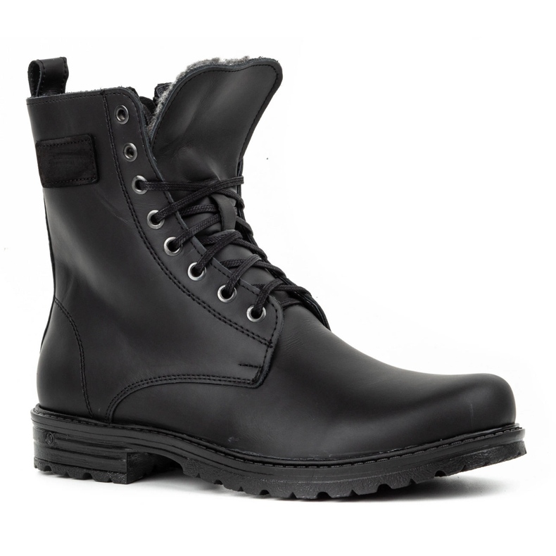 Polbut Botas militares hombre piel polaca 2118S negras negro
