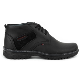 Olivier Botas de piel de invierno para hombre 219GT negras negro