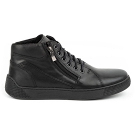 Kampol Botas de cuero aislantes para hombre 120KAM negro