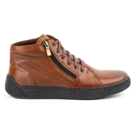 Kampol Botas de cuero aislantes para hombre 120KAM marrón