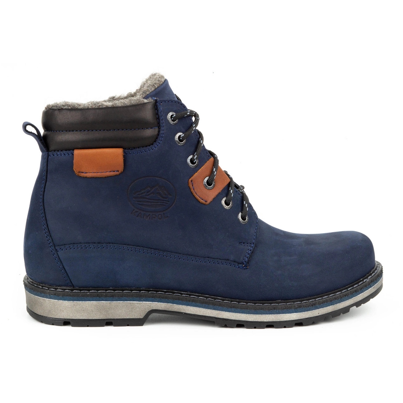 Kampol Botas invierno hombre piel 128KAM azul marino - KeeShoes