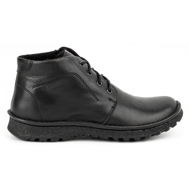 Kampol Botines piel invierno cordones 131KA negro