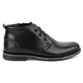 Kampol Zapatos de piel de invierno para hombre 135KAM negro