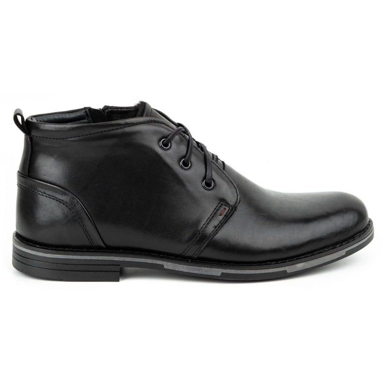 Kampol Zapatos de piel de invierno para hombre 135KAM negro