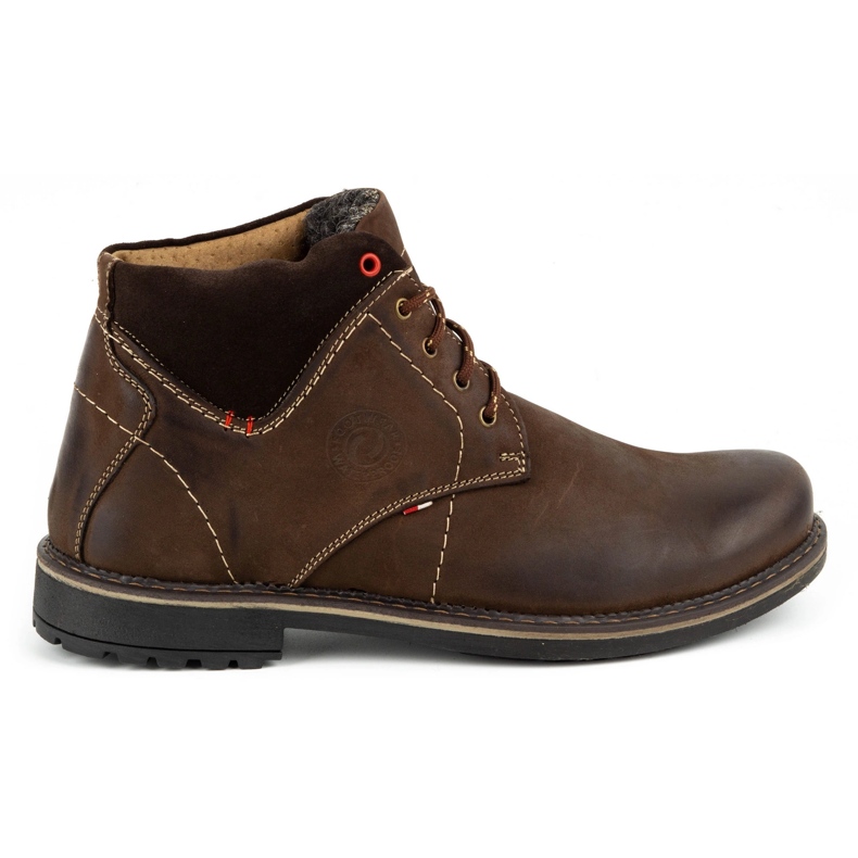 Olivier Botas de piel de invierno para hombre 124GT marrón