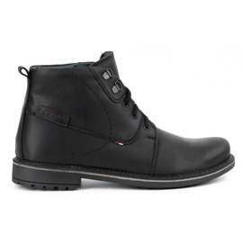 Olivier Botas de piel de invierno para hombre 151GT negras negro