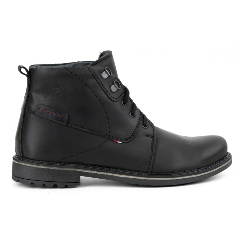 Olivier Botas de piel de invierno para hombre 151GT negras negro
