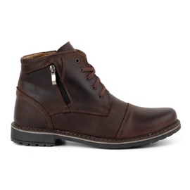 Olivier Botas de piel de invierno para hombre 132GT marrón