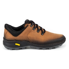 Olivier Zapatos trekking hombre piel 890MA rojo multicolor