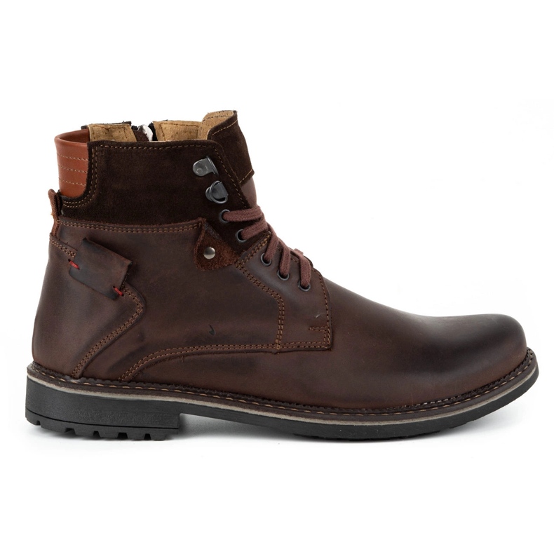 Olivier Botas de piel de invierno para hombre 135GT marrón