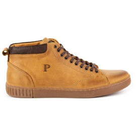 Polbut Zapatos creepers hombre piel 2108sw rojo naranja