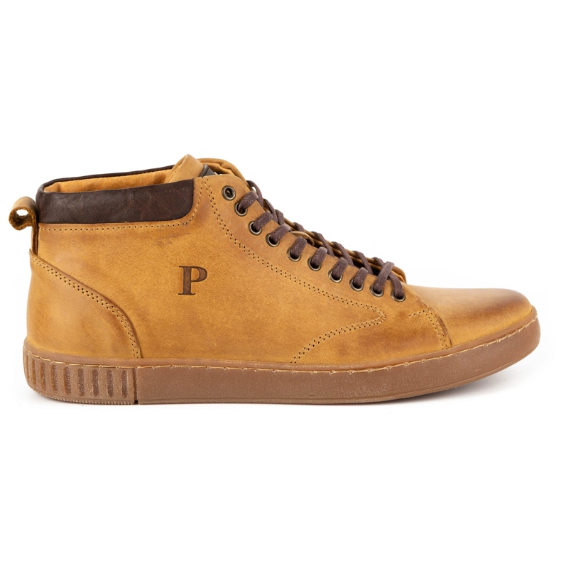 Polbut Zapatos creepers hombre piel 2108sw rojo naranja
