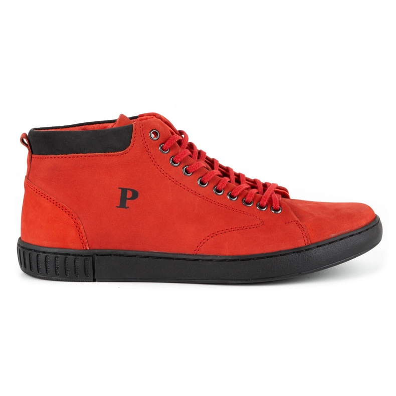 Polbut Zapatos creepers hombre piel 2108sw rojo