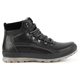 Olivier Zapatos de cuero aislantes para hombres 378MA negros