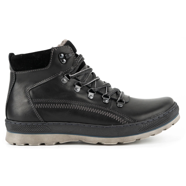 Olivier Zapatos de cuero aislantes para hombres 378MA negros