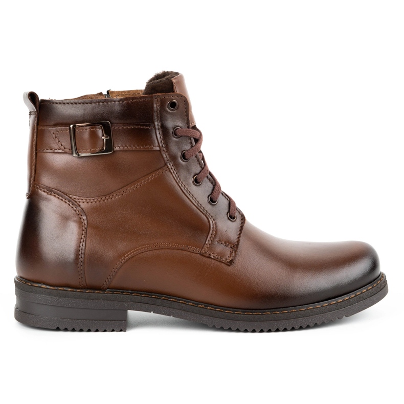 Olivier Botas insuladas de piel de invierno para hombre 953MA marrón
