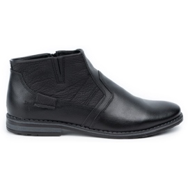 Olivier Botas de invierno de piel para hombre Chelsea boots 903KZ negro
