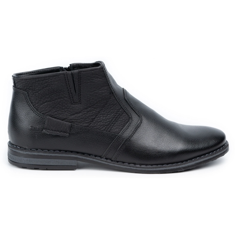 Olivier Botas de invierno de piel para hombre Chelsea boots 903KZ negro