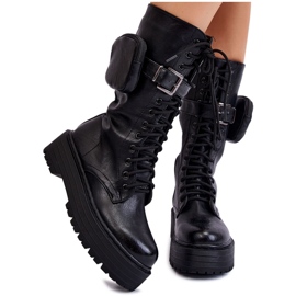 BM Botas Bov De Mujer Con Riñón Con Cordones Negro Lillien