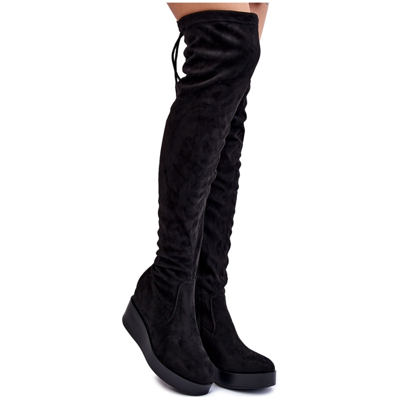 BM Botas Altas Mujer Cuña Muslo Negras Elori negro BM Botas Altas Mujer Cuña Muslo Negras Elori negro