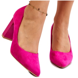 PS1 Bombas De Ante En Un Tacón De Moda Fucsia Estellia rosa