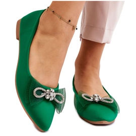 PS1 Bailarinas De Mujer A Punta Con Lazo Decorativo Verde Luminoso
