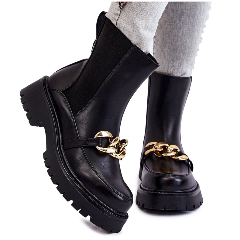 PG1 Botas Calientes De Mujer Con Decoración Delantera Tilda Negra negro