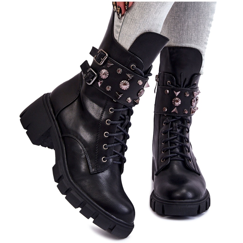 PG1 Botas Altas Mujer Cremallera Negro Kastella