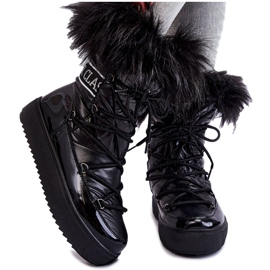 Botas de Nieve Mujer Cordones Negro Santero