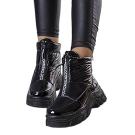 BM Botas de nieve Leonel lacadas en negro