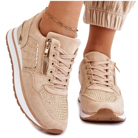 Deportivas De Mujer Con Cremallera Decorativa Adrea Beige