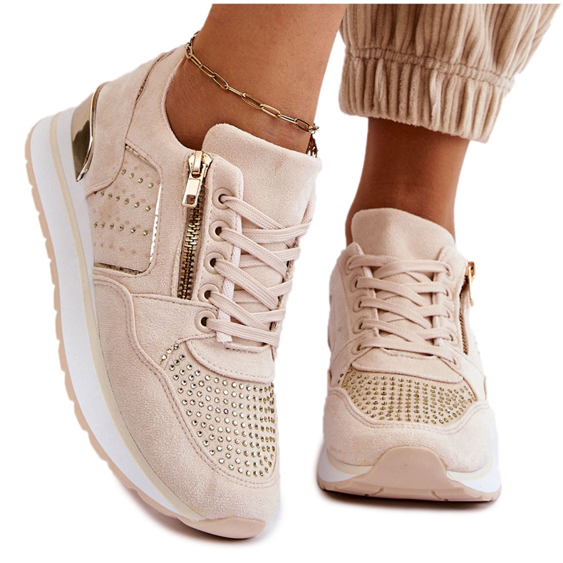 PG1 Deportivas De Mujer Con Cremallera Decorativa Crema Adrea multicolor