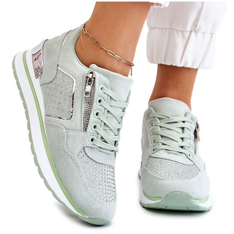 PG1 Deportivas De Mujer Con Cremallera Decorativa Verde Adrea PG1 Deportivas De Mujer Con Cremallera Decorativa Verde Adrea