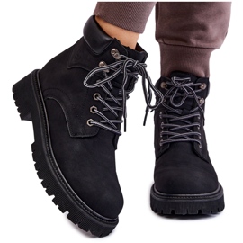 PG1 Botas con aislamiento para mujer Botas negras con cordones hasta la mitad negro