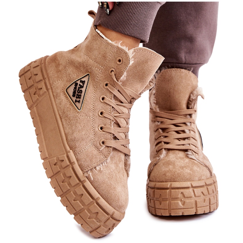 PM1 Zapatillas Altas De Ante Con Aislamiento Beige Evren