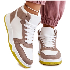 BM Zapatillas Deportivas Altas Mujer Zapatillas Blancas y Beige Rumor blanco