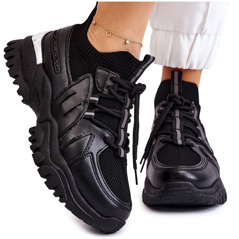 BM Zapatillas Deportivas Mujer Calcetín Slip-On Negro Berna BM Zapatillas Deportivas Mujer Calcetín Slip-On Negro Berna