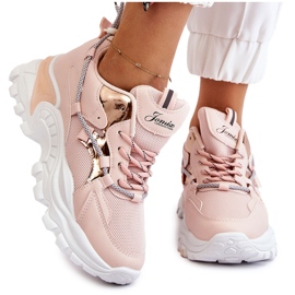 PA1 Zapatos Deportivos De Mujer Con Cordones En La Plataforma Rosa Minea rosado