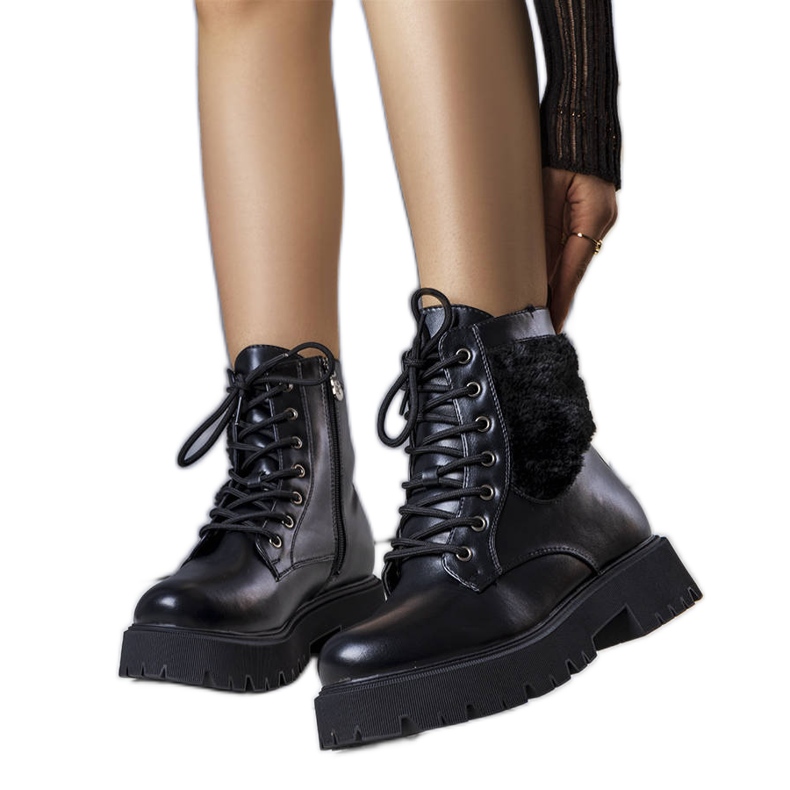 Botas negras con aislamiento y pelo de Dixie negro