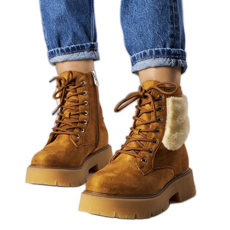 Botas aislantes marrones con pelo de Bernar marrón