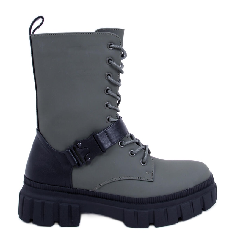 BM Botas planas con cordones Kieran Green verde