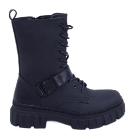 BM Botas planas con cordones Kieran Black negro