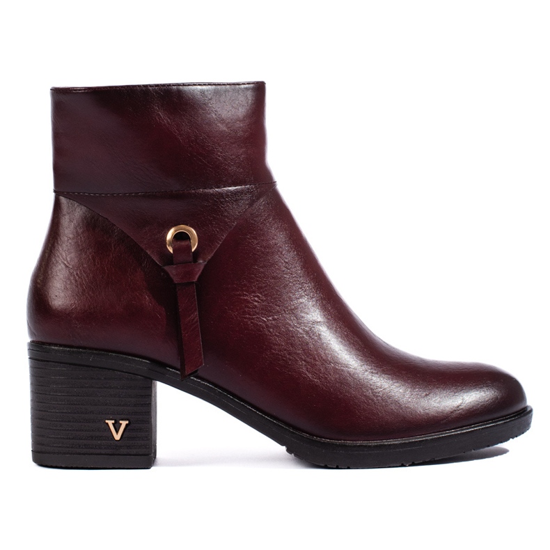 W. Potocki Botas de mujer Potocki en un poste ancho de color burdeos. rojo W. Potocki Botas de mujer Potocki en un poste ancho de color burdeos. rojo