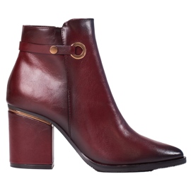 W. Potocki Botas burdeos de mujer Shelovet en el poste rojo