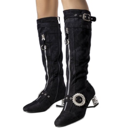 PA1 Botas negras de tacón alto de Carats negro
