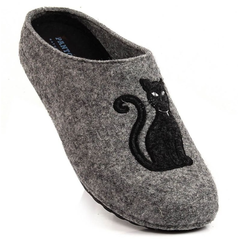 Pantuflas de fieltro Panto Fino con gato W KK267047 INT1799 gris Pantuflas de fieltro Panto Fino con gato W KK267047 INT1799 gris