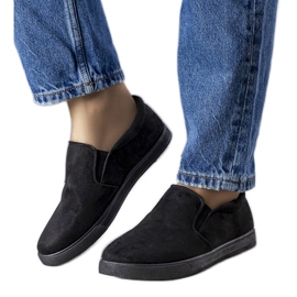 Zapatillas de zapatillas negras con piezas ecológicas negro