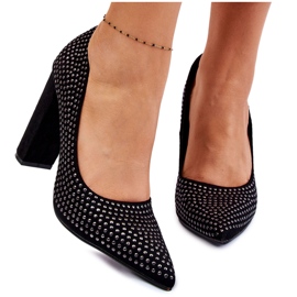 Zapatos De Salón De Ante Con Tachuelas Decorativas Black Dories negro